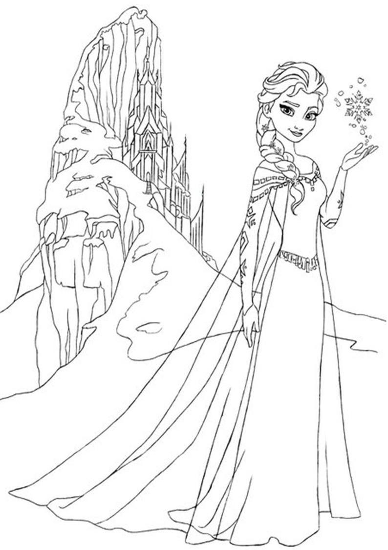 Elsa kolorowanka Kraina Lodu, obrazek dla dziewczynek do wydruku numer 36